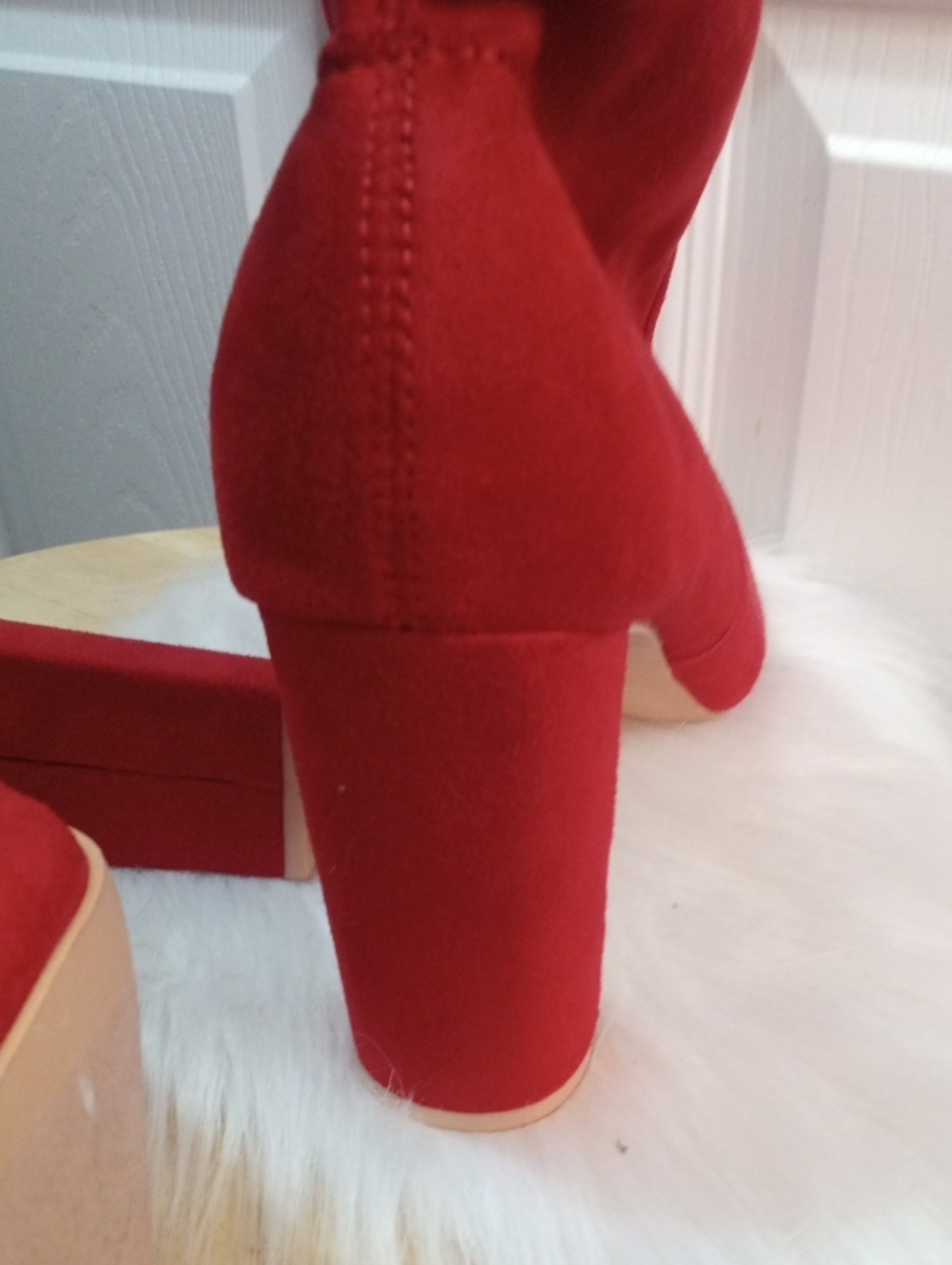 FASHION NOVA RED THIGH HIGH BOOTS - Picture 14 of 14